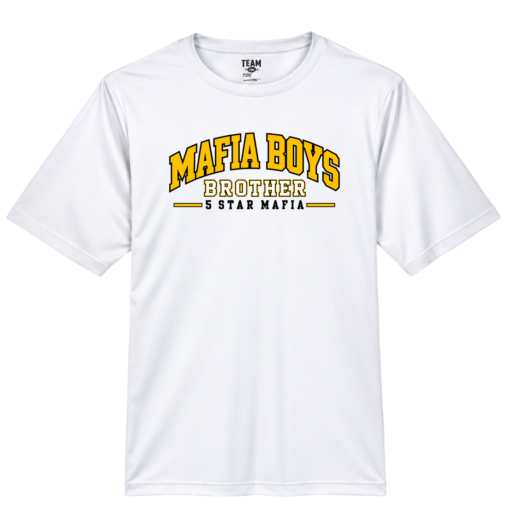 White Mafia Boys Brother 5 Star Mafia t-shirt front print
