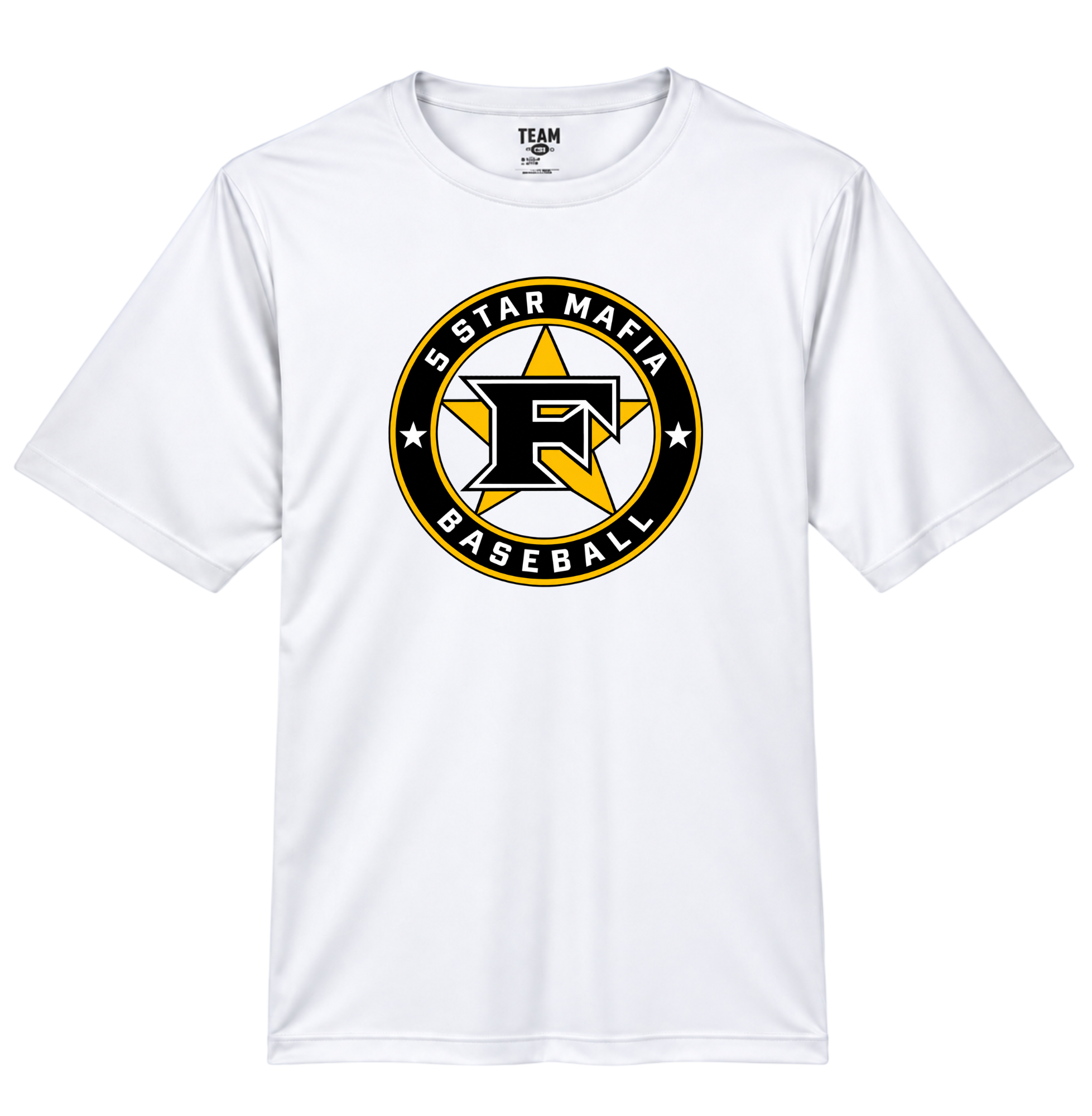5 Star Mafia Baseball performance tee in White